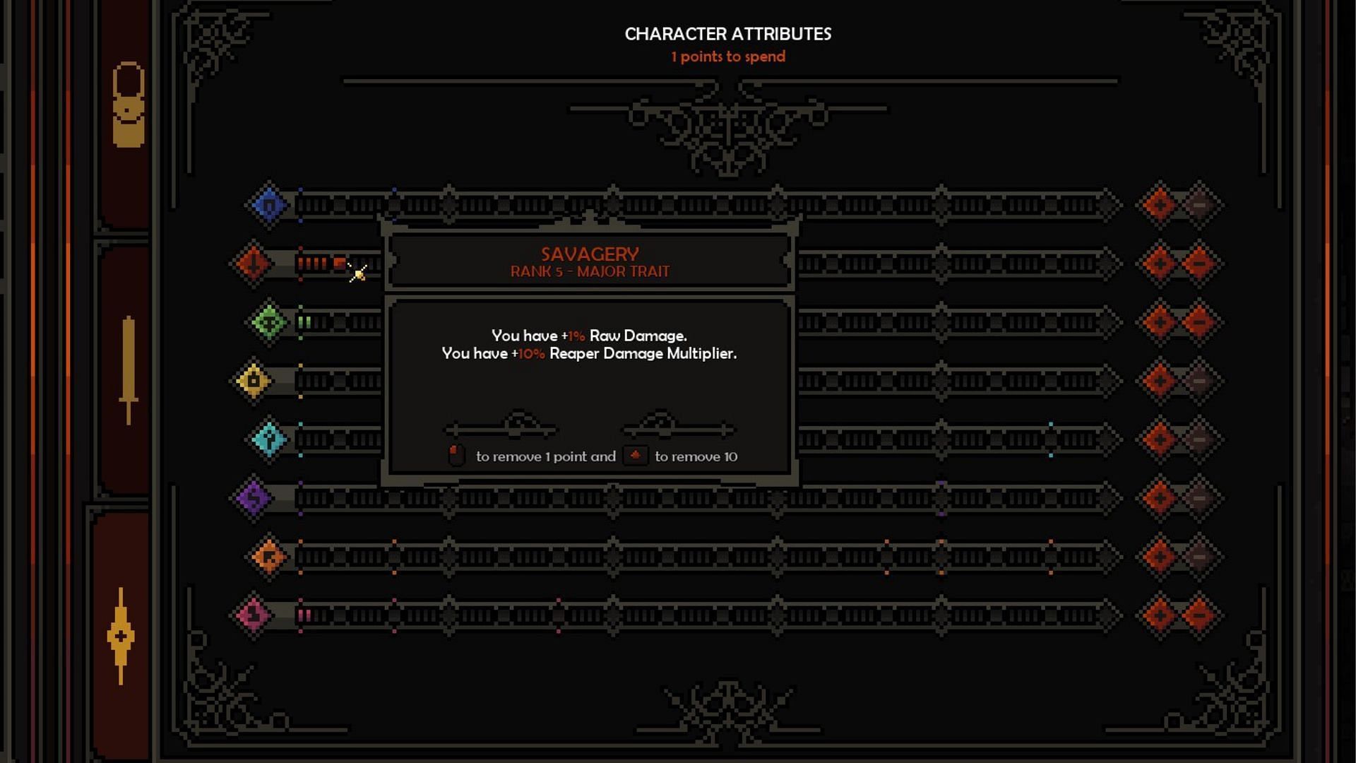 Attribute page in The Slormancer (Image via Slormite Studios)
